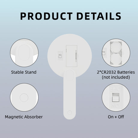 Portable LED Makeup Mirror Foldable Handheld Vanity Light Compact Travel Cosmetic Mirror for Women and Students