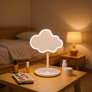 Blue Cute Cloud Shaped LED Makeup Mirror Desktop Vanity Light with Storage Tray 360 Rotation Cordless Cosmetic Beauty Tool