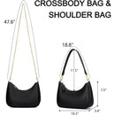 Women's Retro Shoulder Bag Classic 90s Style Underarm Purse Faux Leather Crescent Hobo Handbag with Zipper for Daily Use and Evening