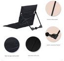 Army Green Portable Outdoor Ground Chair with Back Support Folding Beach Mat Seat Lightweight Aluminium Frame for Camping Festivals and Picnics