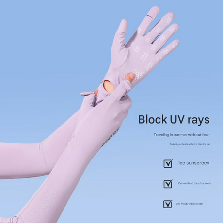 White Cooling UV Protection Arm Sleeves Long Sun Block Gloves Breathable Stretchy Hand Cover for Cycling Driving and Outdoor Sports Australia