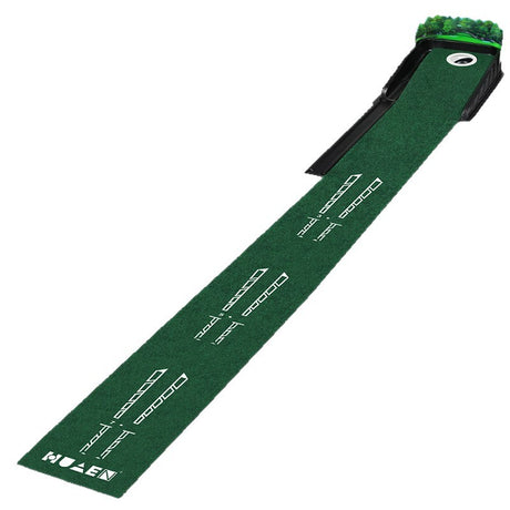 Indoor Golf Putting Mat with Automatic Ball Return System 2.6m Practice Green with Alignment Guides for Home and Office Training