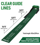 Indoor Golf Putting Mat with Automatic Ball Return System 2.6m Practice Green with Alignment Guides for Home and Office Training