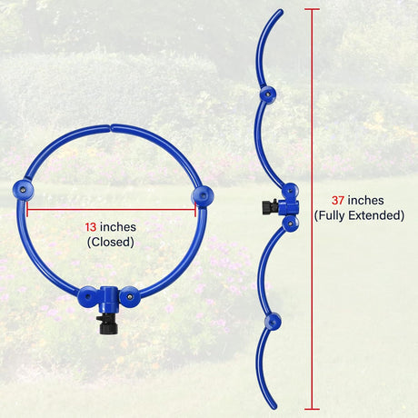Adjustable Tree Ring Sprinkler for Deep Root Irrigation - 13 to 37 Inch Expandable Garden Watering Tool for Australian Trees and Orchards
