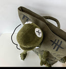 Khaki 3D Frog Graffiti Canvas Backpack Large Capacity 37x40cm School Bag for Students and Uni Students - Creative Aesthetic Rucksack