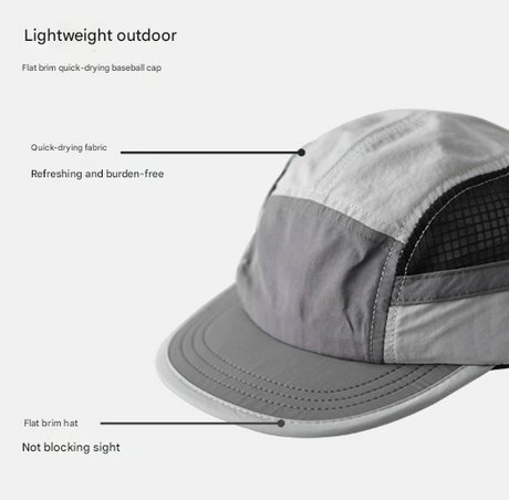 White UPF 50+ Quick-Dry Outdoor Sun Hat with Breathable Mesh - Lightweight Adjustable Cap for Hiking, Camping and Fishing in the Australian Sun