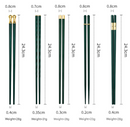 Two-piece Set Premium Alloy Chopsticks Set of 5 Pairs - 24.3cm Black and Gold Luxury Reusable Utensils for Modern Australian Dining