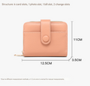 Pink Women's Short PU Leather Wallet 2 Pack - Fashion Lychee Grain Purse with Multi Card Slots and Zipper Coin Pocket - Compact Organiser for Daily Use