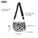 White-and-beige Checkered Pattern Women's Large Crescent Crossbody Bag Lightweight Oxford Cloth Shoulder Sling Purse Adjustable Strap for Travel Gym & Daily Use