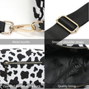 White-and-beige Checkered Pattern Women's Large Crescent Crossbody Bag Lightweight Oxford Cloth Shoulder Sling Purse Adjustable Strap for Travel Gym & Daily Use