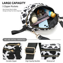 White-and-beige Checkered Pattern Women's Large Crescent Crossbody Bag Lightweight Oxford Cloth Shoulder Sling Purse Adjustable Strap for Travel Gym & Daily Use
