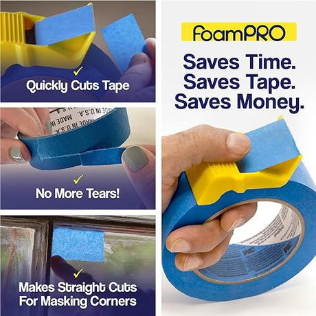 15 Pack Masking Tape Cutter Set (5 x 3 Sizes) Compact Clip-On Dispenser for 1