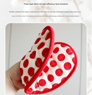 Green 2 Pack Heart Shaped Oven Mitts Heat Resistant Cotton Pot Holders Double Layer Thick Insulation Kitchen Gloves for Baking Cooking