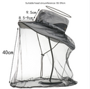 Navy Blue Outdoor Mosquito Head Net Hat with 40cm Mesh Shield - Wide Brim Sun Protection Bucket Hat for Fishing and Hiking - Quick Dry Breathable Cap