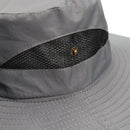 Navy Blue Outdoor Mosquito Head Net Hat with 40cm Mesh Shield - Wide Brim Sun Protection Bucket Hat for Fishing and Hiking - Quick Dry Breathable Cap