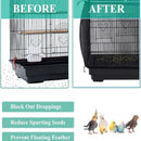 M White【Height 20, Circumference 170】 Large Bird Cage Seed Catcher Net Cover - Adjustable Mesh Guard Splash-Proof Dust Cover for Indoor Outdoor Cages