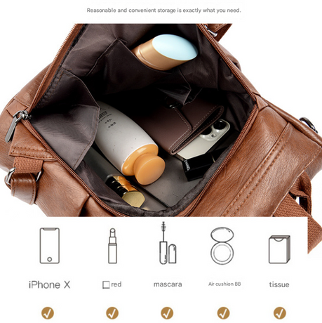 Purple Women's Anti-Theft Backpack Purse Soft Faux Leather Convertible Rucksack Shoulder Bag Large Capacity 31cm for Travel Work Daily Use