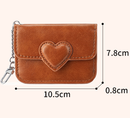 2PCS Black Women's Slim PU Leather Card Holder with Cute Heart Detail and Keychain Clip - Ultra Thin Portable Card Sleeve for Daily Use and Gifting