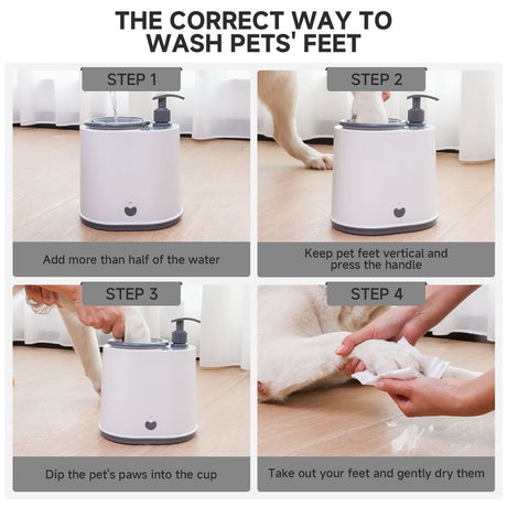 Blue Electric Pet Paw Cleaner Automatic Dog Foot Washer Cup with Built-in Soap Dispenser Soft Silicone Massage Bristles for Small Dogs & Cats
