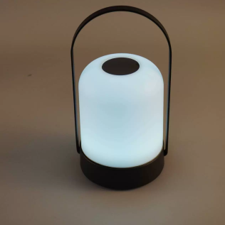 Black Portable LED Table Lamp Rechargeable Touch Dimmable Lantern 3 Colour Modes Night Light for Bedroom Camping Outdoor Dining 20cm