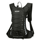 Black Lightweight Outdoor Sports Backpack Breathable Hiking Daypack Compact Running Cycling Bag with Bungee Storage 45cm for Travel