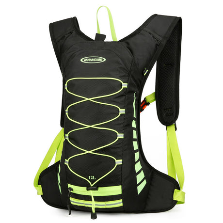Black-green Lightweight Outdoor Sports Backpack Breathable Hiking Daypack Compact Running Cycling Bag with Bungee Storage 45cm for Travel