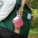 Blue Collapsible Silicone Water Bottle Portable Travel Sports Cup with Carabiner Clip Foldable Design for Camping Hiking & Gym Teal