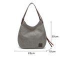 Coffee Women's Canvas Hobo Handbag Multi-Compartment Shoulder Tote Bag Minimalist Casual Purse 30cm for Work Shopping & Travel