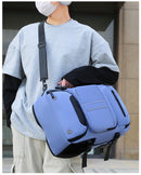 Large Capacity Convertible Travel Backpack - 16" Laptop Compartment, Shoe Pouch & USB Port(blue)