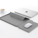 3-in-1 Detachable PU Leather Laptop Sleeve with Ergonomic Stand & Mouse Pad(grey  13/14 inch)