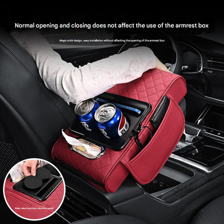 Premium Car Armrest Organizer & Comfort Pad(grey)