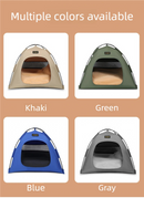 Small Size Pet Tent for Cats & Dogs(Khaki) - Portable Comfort Shelter with Soft Cushion