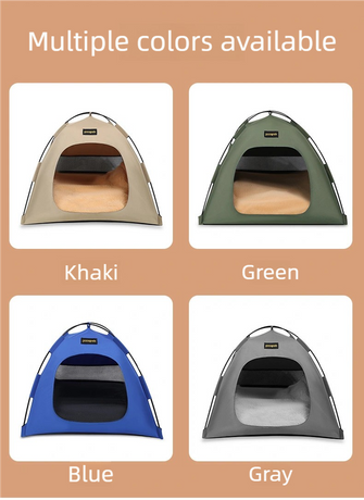 Small Size Pet Tent for Cats & Dogs(Khaki) - Portable Comfort Shelter with Soft Cushion