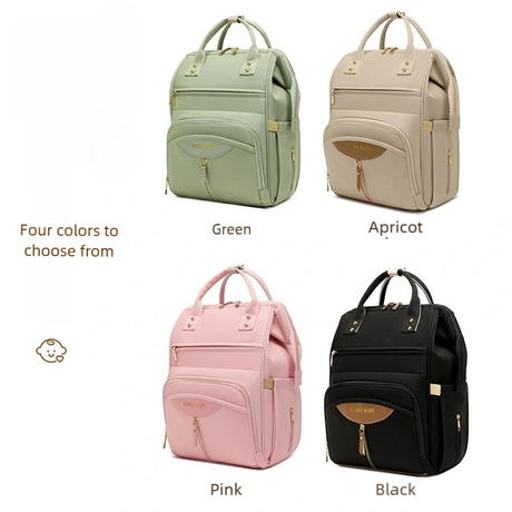 Multifunctional Diaper Bag Backpack(Pink) - Large Capacity & Organized Storage for Baby Essentials