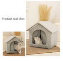 Large Size Elevated Indoor/Outdoor Pet Shelter(grey): Waterproof, Insulated for All-Season Warmth
