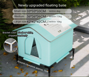 Medium Elevated Indoor/Outdoor Pet Shelter(blue): Waterproof, Insulated for All-Season Warmth
