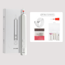 White Pro Portable Electric Nail Drill Kit With 10 Bits - Fast, Quiet, Rechargeable