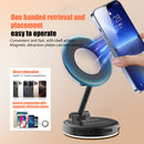 Black Magnetic Phone Light & Stand - Rechargeable, Tri-Color, Portable