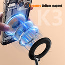 White Magnetic Phone Light & Stand - Rechargeable, Tri-Color, Portable