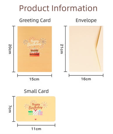 Interactive 3D Pop-Up Birthday Card with Music, Light