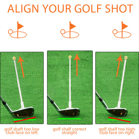 Red Adjustable Magnetic Golf Club Face Alignment and Swing Trainer