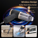 Black Portable 2-in-1 Cordless Vacuum Duster Kit with 2 Attachments