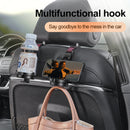 Brown 3-in-1 Car Headrest Organizer Hook