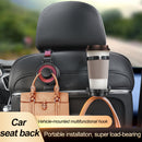 Beige 3-in-1 Car Headrest Organizer Hook