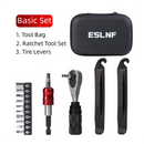 Compact Bicycle Ratchet Tool Kit - Bidirectional Wrench,Magnetic Bits & Tire Levers