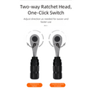 Compact Bicycle Ratchet Tool Kit - Bidirectional Wrench,Magnetic Bits & Tire Levers