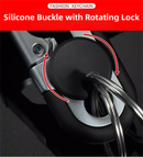 3pc Black Durable Zinc Alloy Carabiner Keychain – Secure Twist Lock & Dual Key Rings
