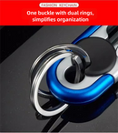 3pc Red Durable Zinc Alloy Carabiner Keychain – Secure Twist Lock & Dual Key Rings