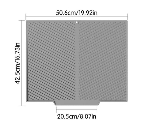 2PC Black Multi-Use Drain Mat (51x43 cm) – Non-Slip Heat Protection for Dish Drying & Prep