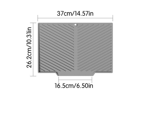 2PC Black Multi-Use Drain Mat (37x27 cm) – Non-Slip Heat Protection for Dish Drying & Prep